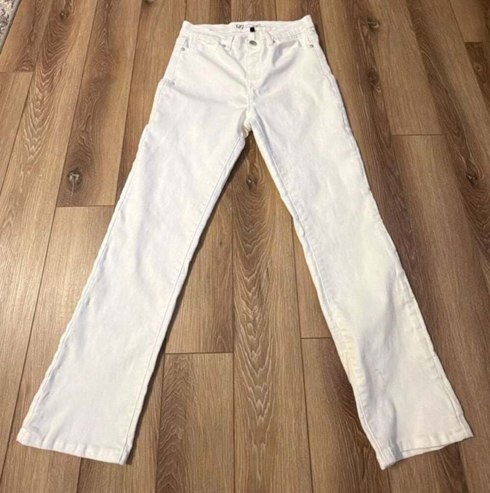 DG2 by Diane Gilman White Flare Leg Jeans
